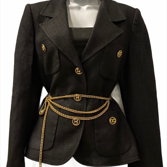 Herbert Grossman Vintage Black Linen Blazer - Picture 2 of 11